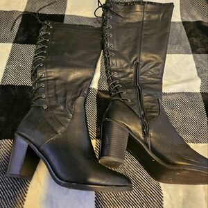 Black knee high boots